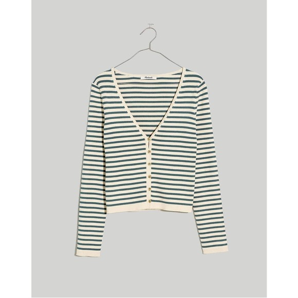 Madewell Sweaters - Madewell Carmon Crop Cardigan Sweater in Stripe Size L